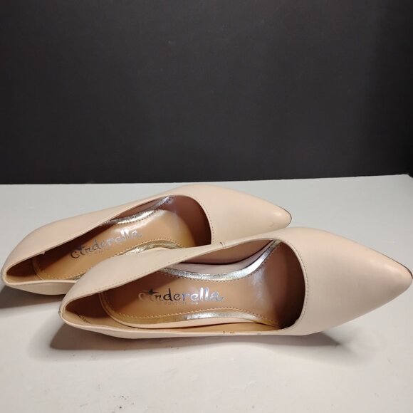 Ventura Cinderella Of Boston Cream Tan Pump Heels Pointed Toe Size 3M - Picture 14 of 14